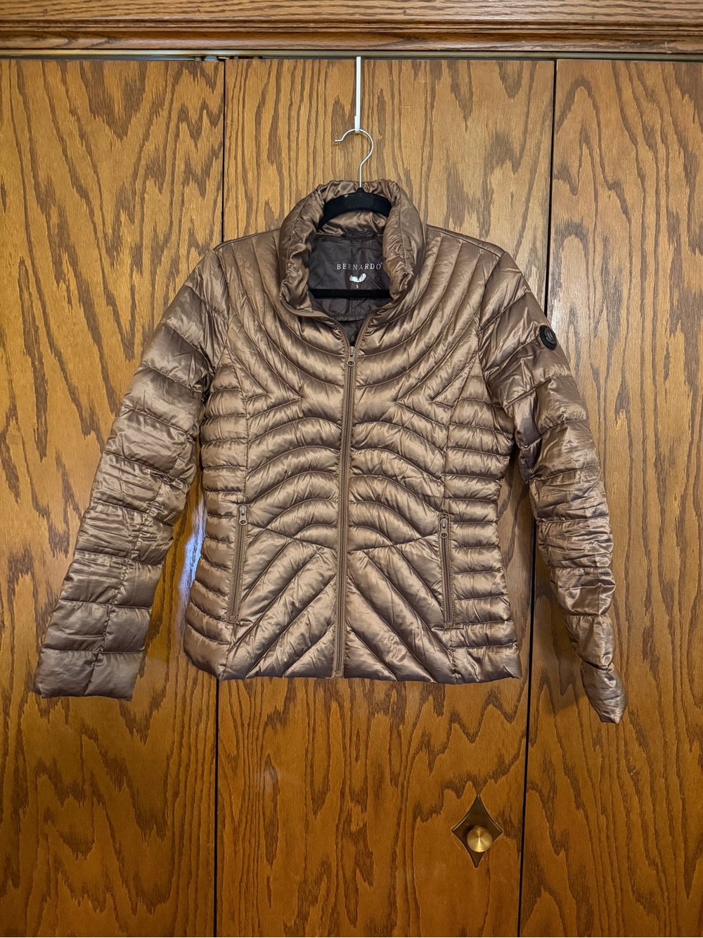 Bernardo Bronze Packable Down Puffer Jacket Small